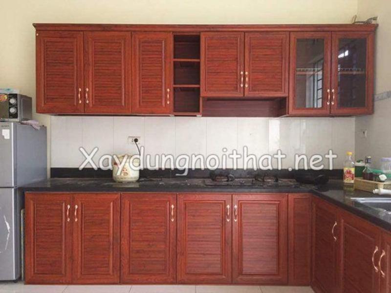 Cận cảnh cấu tạo tủ bếp nhôm cao cấp với khung vững chắc và phụ kiện thông minh